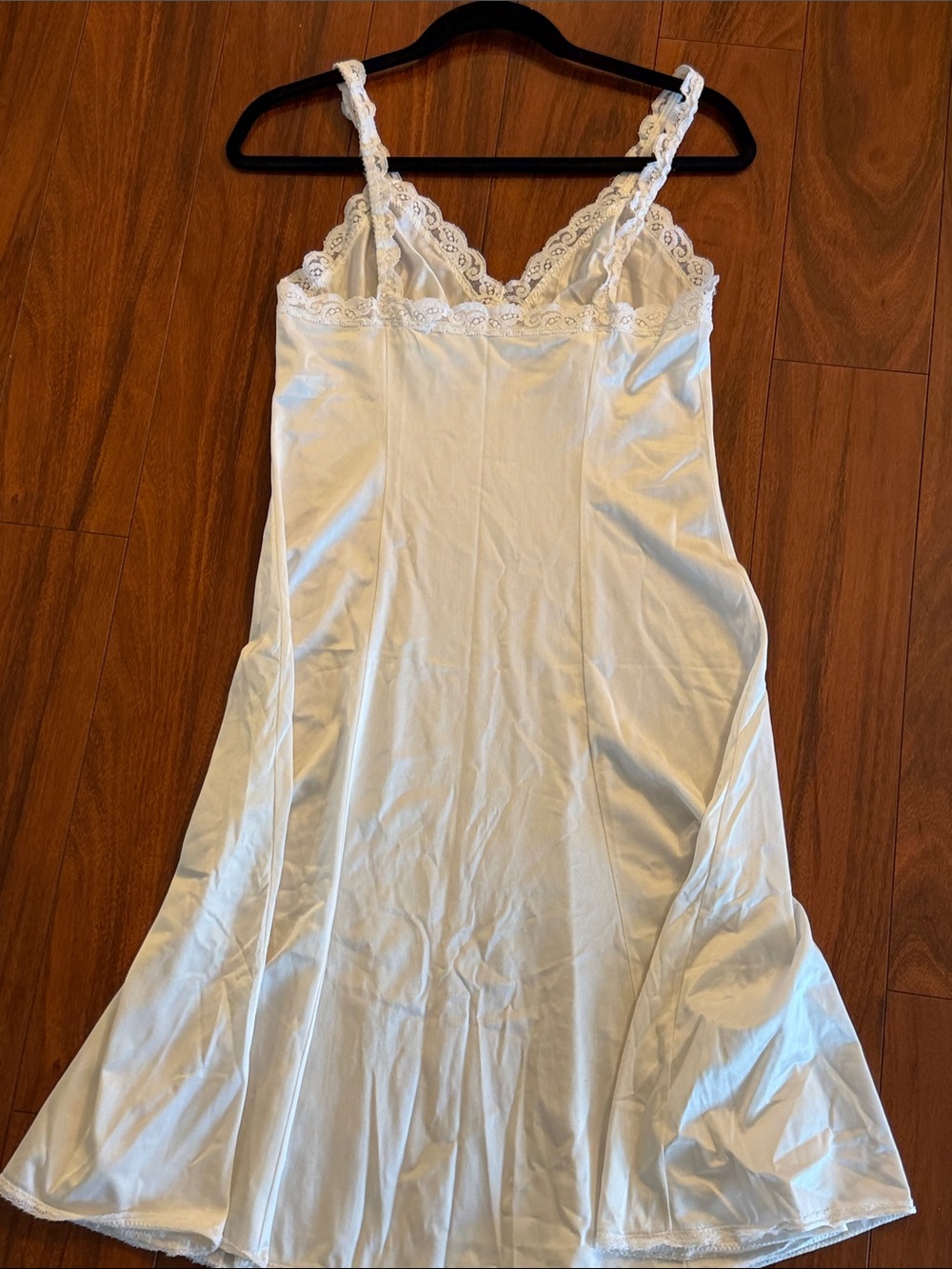 Vintage Lace-Trim Slip Dress in Ivory - Classic Intimates